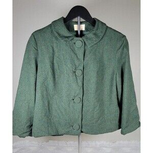 Vintage 1950s Pendleton Wool Swing Coat Jacket Green Cropped Boxy Made in Oregon